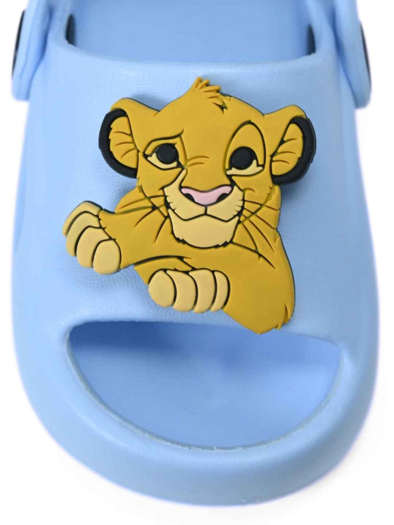 Yellow Bee Boys’ Disney The Lion King Simba Rotating Charm Sandals- Blue- Front View