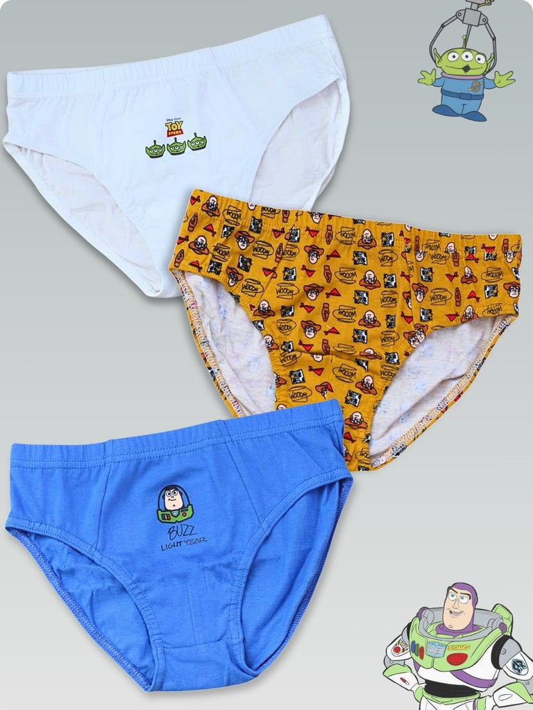 Yellow Bee Boy's Disney Toy Story Cotton Underwear Briefs – Multicolor, 3-Pack- Creative View