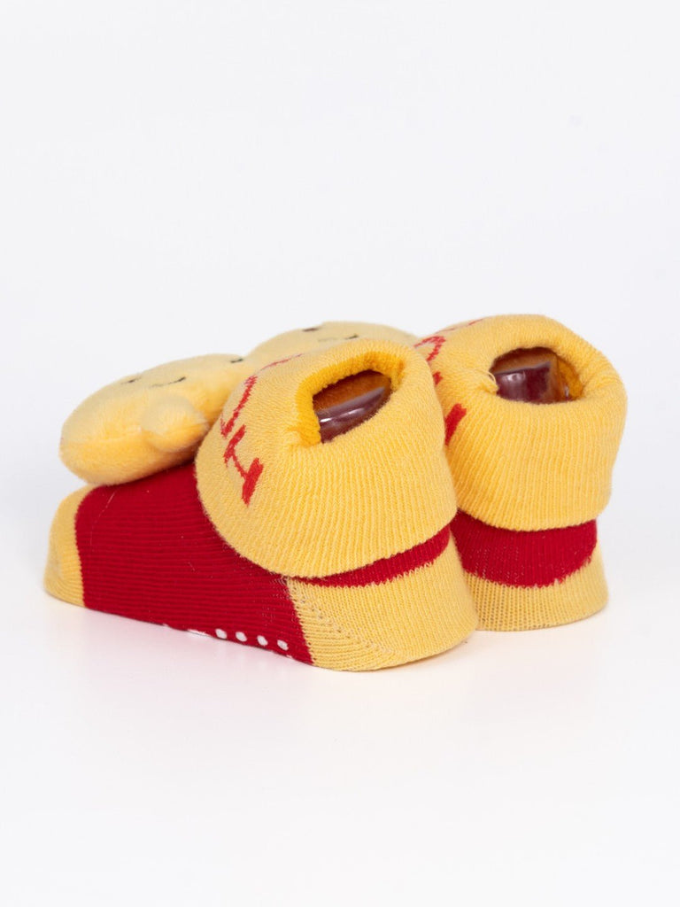 Yellow Bee Boy's Disney Winnie the Pooh Face 3D Socks-Back View