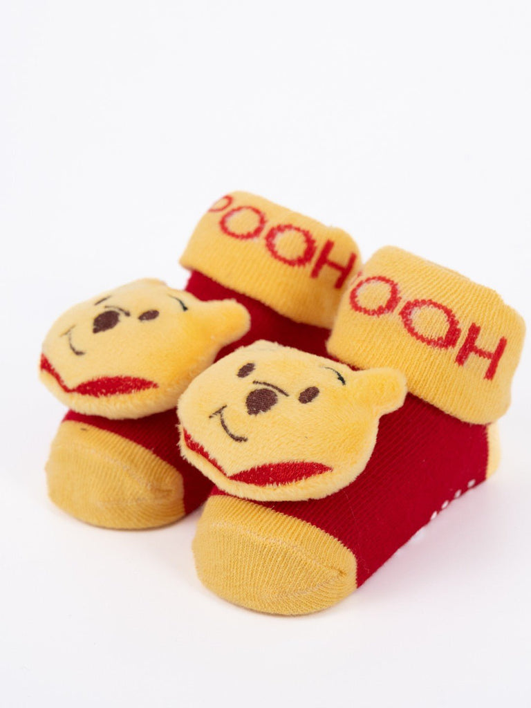 Yellow Bee Boy's Disney Winnie the Pooh Face 3D Socks-Side View