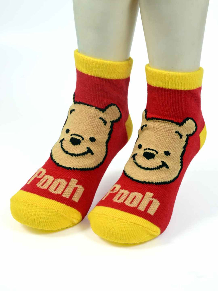 Yellow Bee Boy's Disney Winnie the Pooh,  Cartoon Design Socks– Pack of 3 - Angle View