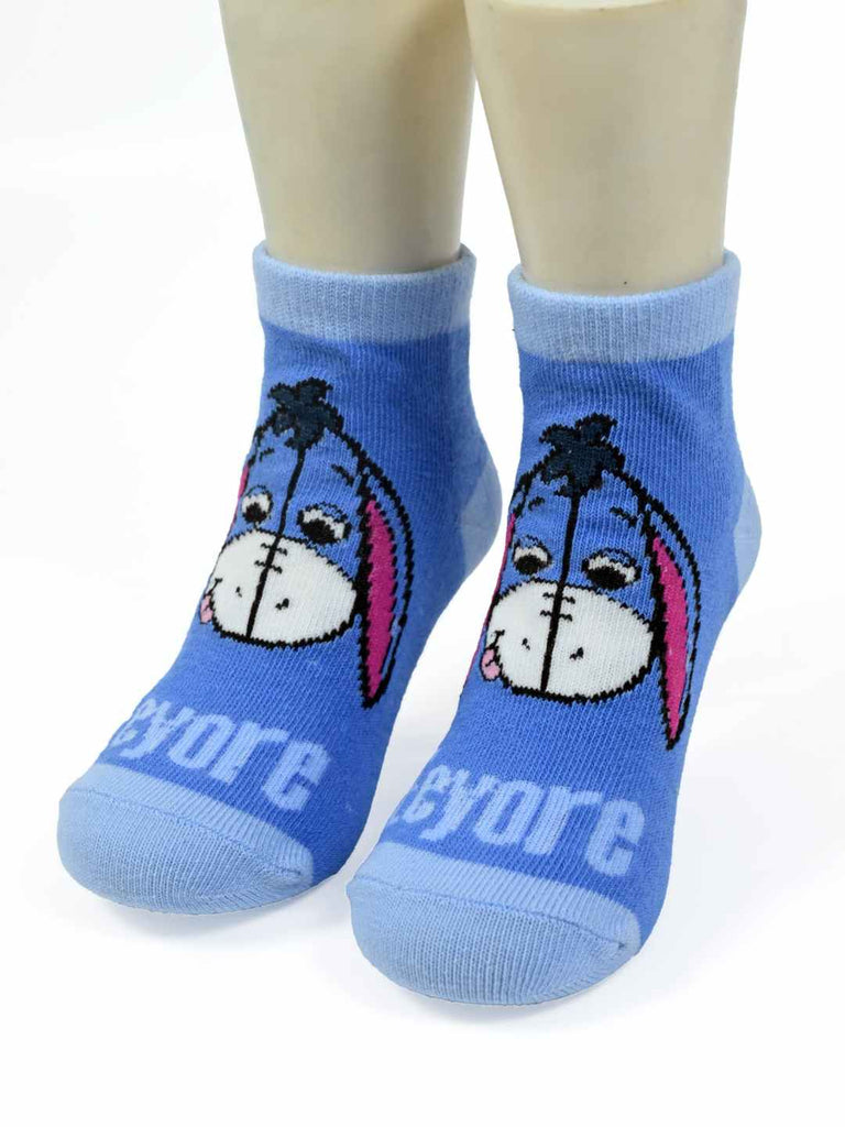 Yellow Bee Boy's Disney  Eeyore Cartoon Design Socks– Pack of 3 - Angle View