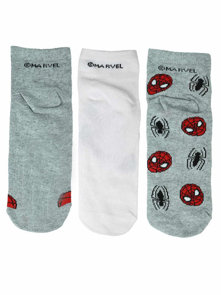 Yellow Bee Boy's Marvel Adventure Spider Man Printed Cotton Socks -Multi-Full Back View
