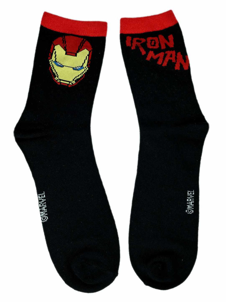 Yellow Bee Boy's Marvel Avengers Hulk, Iron Man & Captain America Design Socks – Multi-Full View-Back