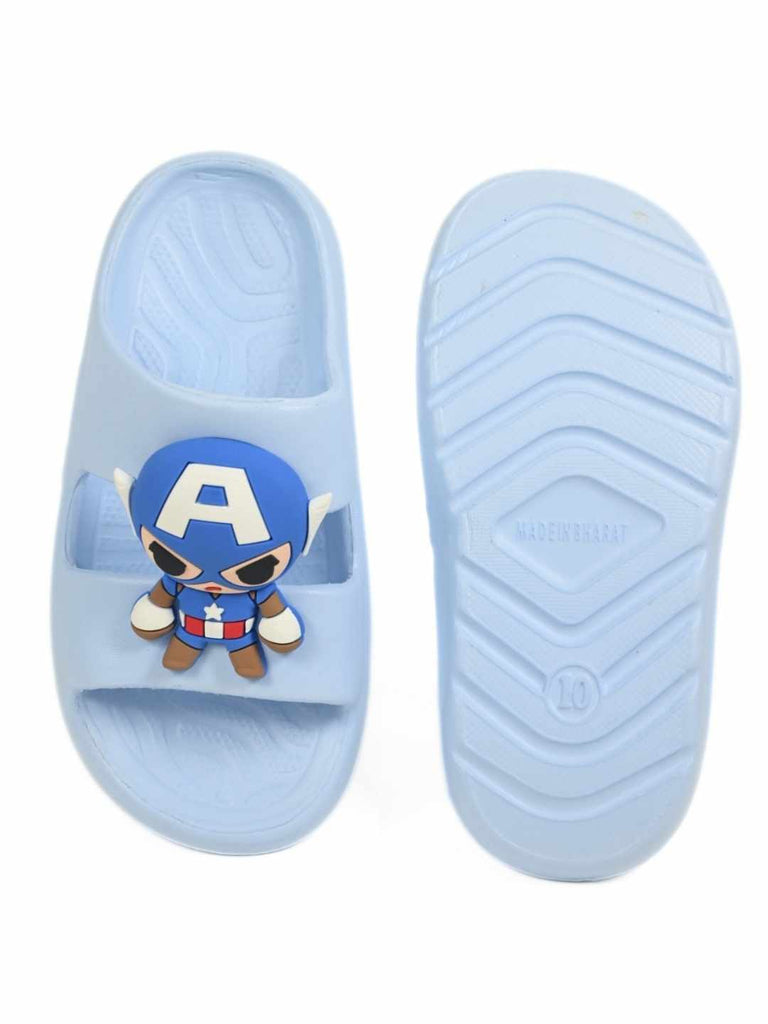 Fun & Stylish Marvel Captain America Decorative Slides for Boys Blue - Front & Back View