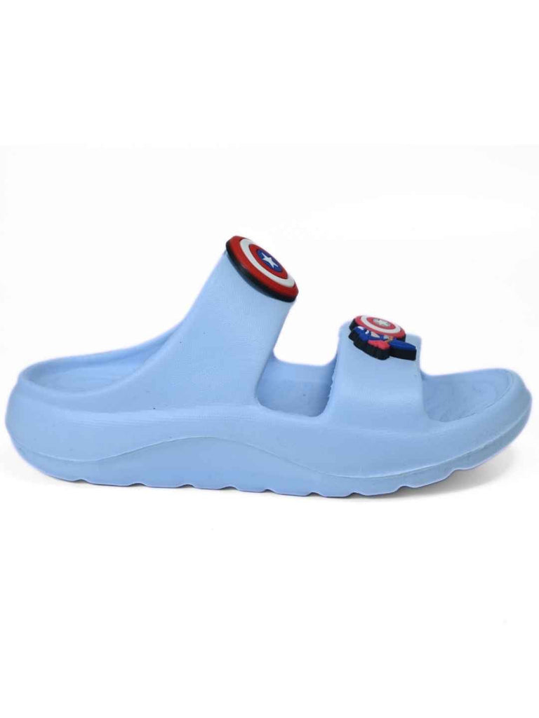 Yellow_Bee_Boys_Marvel_Captain_America_Shield_Hero_Charm_Slides_Blue_-_Side_Angle