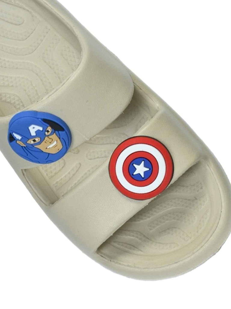 Yellow_Bee_Boys_Marvel_Captain_America_Slides_with_Face_Shield_Charms_Cream_-_Close_Up_View