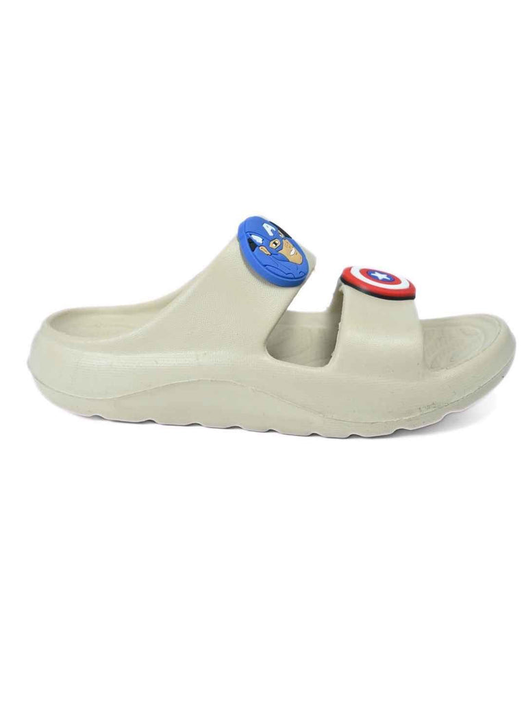 Yellow_Bee_Boys_Marvel_Captain_America_Slides_with_Face_Shield_Charms_Cream_-_Side_View