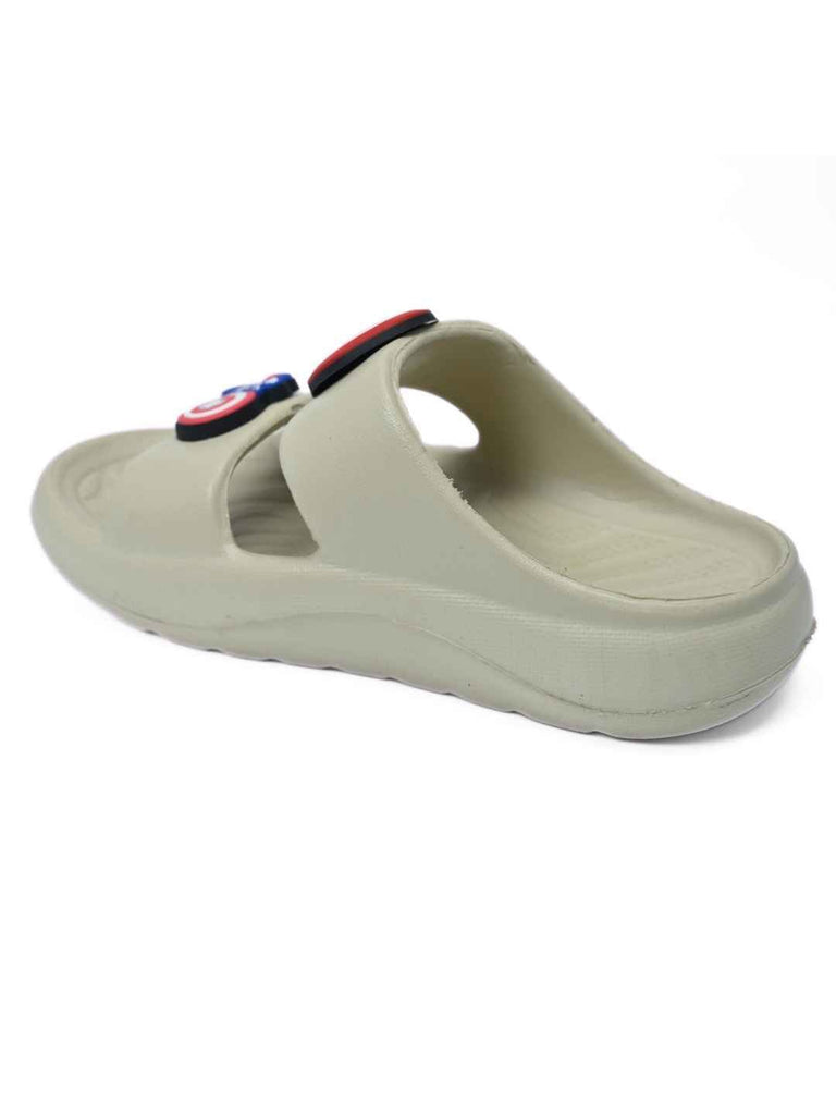 Yellow_Bee_Boys_Marvel_Captain_America_Slides_with_Hero_Shield_Charms_Cream_-_Back_View