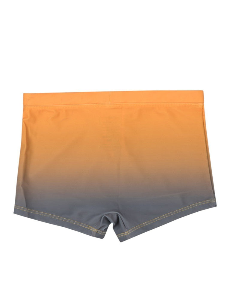 Yellow_Bee_Boys_Marvel_Iron_Man_Swim_Trunks_Gradient_with_Power_Pose_Graphic_in_Orange_Grey-Back View