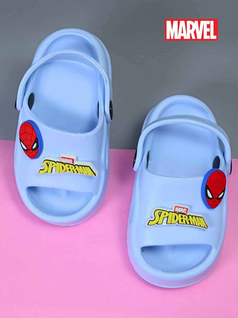 Yellow Bee Boy's Marvel Sandals with 3D Spider man Charm- Blue-Creative View