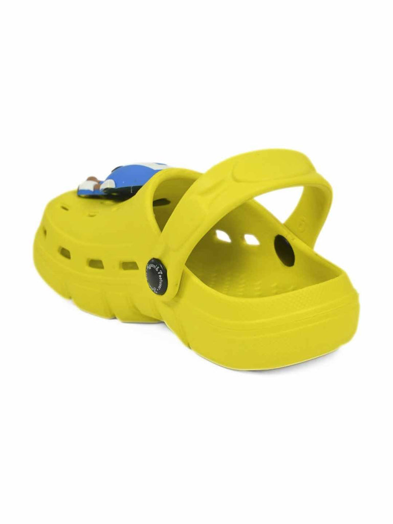 Yellow Bee Boy's Marvel Superhero Clogs with 3D Captain America Charm – Yellow - Back View