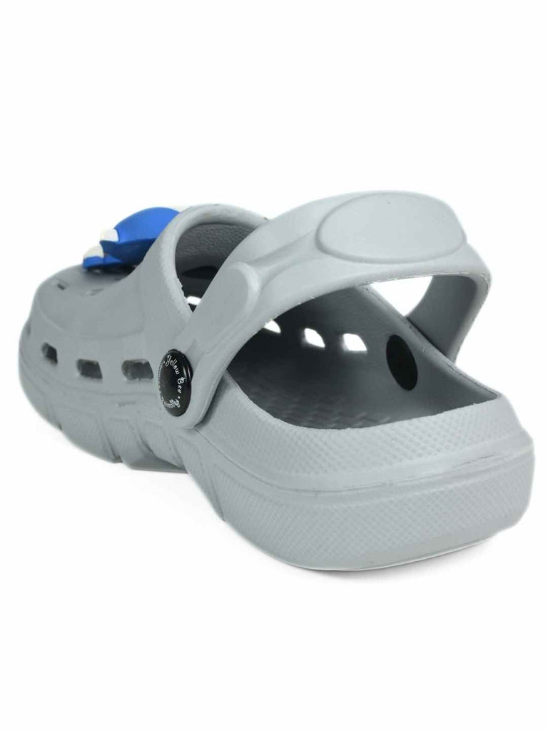 Yellow Bee Boy's Marvel Superhero Clogs with Captain America Charm- Grey - Back View