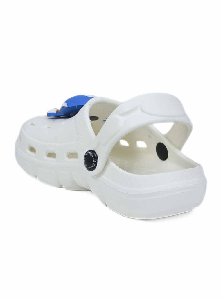 Yellow Bee Boy's  Marvel Superhero Clogs with Captain America Design - White - Back View