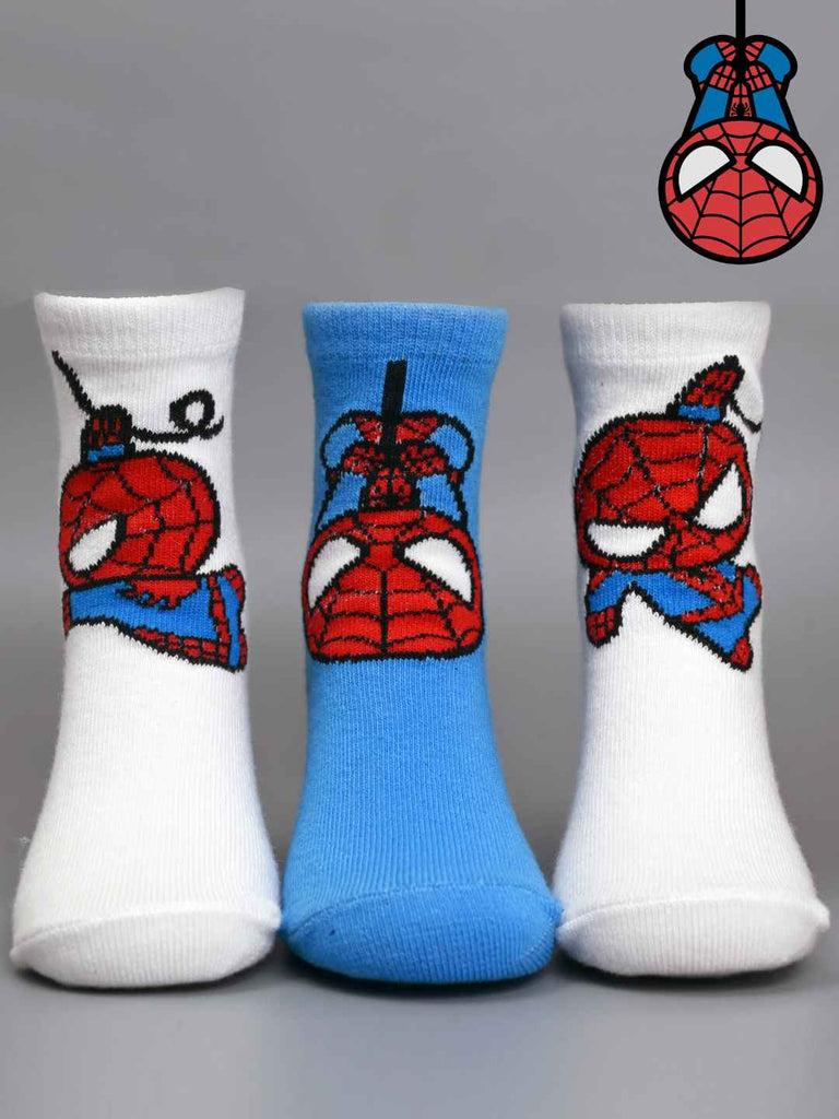 Yellow Bee Boy's Marvel Superhero Spider-Man Cartoon Socks –Pack of 3 -Creative View
