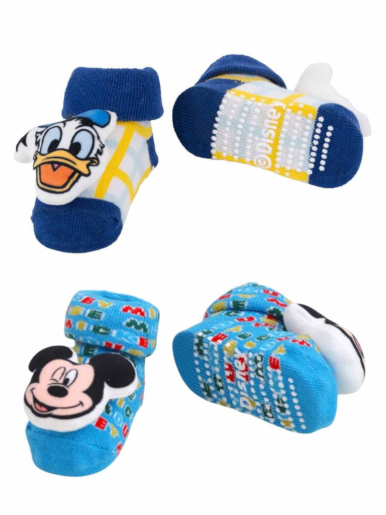 Yellow Bee Disney 3D Socks Combo – Mickey Mouse & Donald Duck for Boys-Close up view