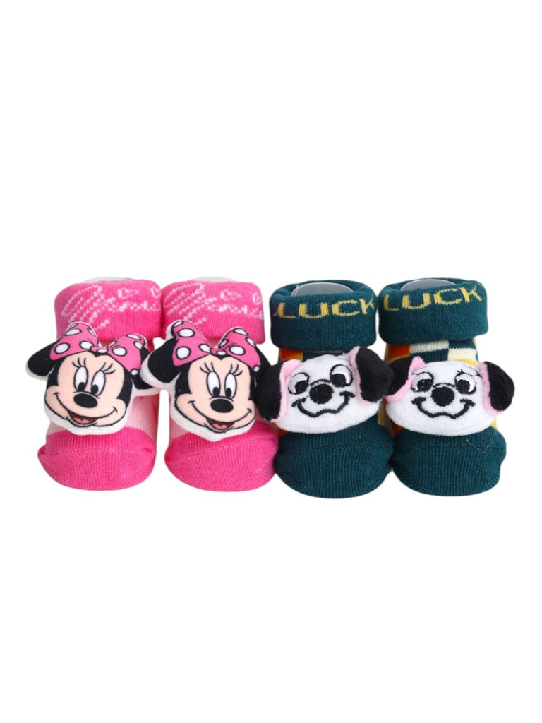 Yellow Bee Disney 3D Socks Combo – Minnie Mouse & 101 Dalmatians Lucky Dog For Boys & Girls- Front View