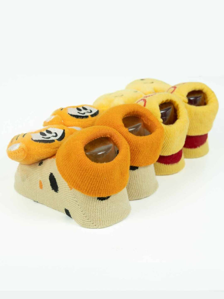 Yellow Bee Disney 3D Socks Combo – Winnie the Pooh & Tigger for Boys - Back View