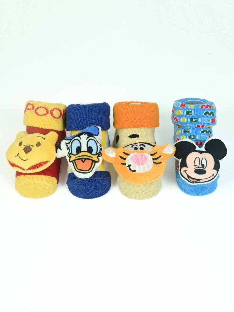 Yellow_Bee_Disney_3D_Socks_Combo_Mickey_Donald_Tigger_Winnie_the_Pooh_for_Boys-_Front View