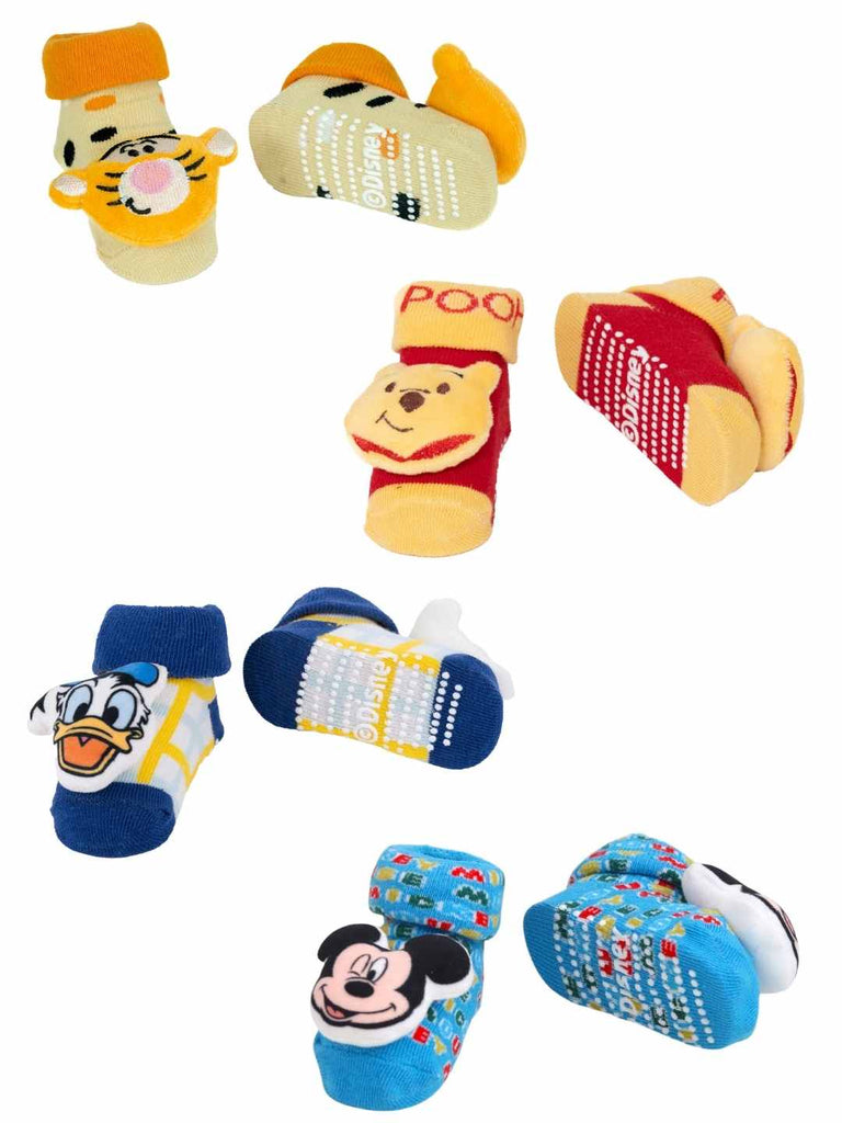 Yellow_Bee_Disney_3D_Socks_Combo_Mickey_Donald_Tigger_Winnie_the_Pooh_for_Boys-_Front & Back View