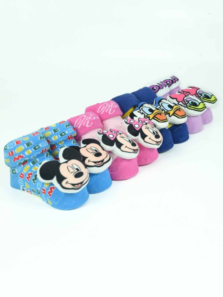 Yellow Bee Disney 3D Socks Combo – Mickey, Minnie, Donald & Daisy Duck for Boys and Girls- Side View