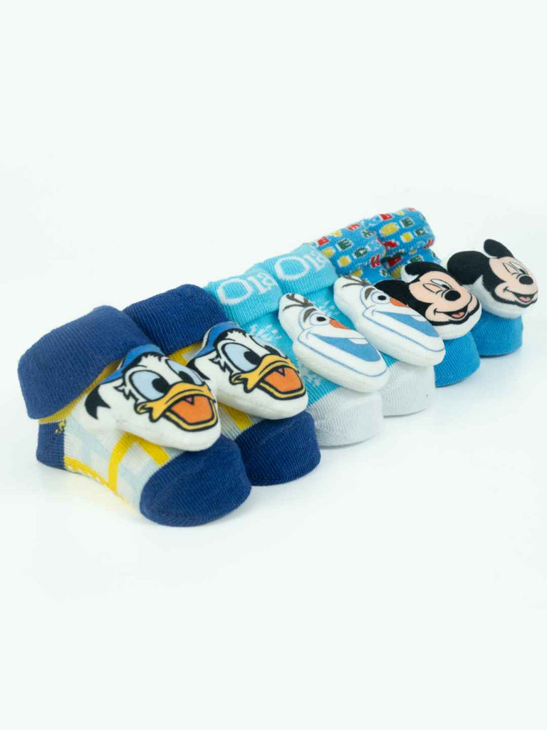 Yellow Bee Disney 3D Socks Combo – Mickey Mouse, Donald Duck & Olaf for Boys- Side View