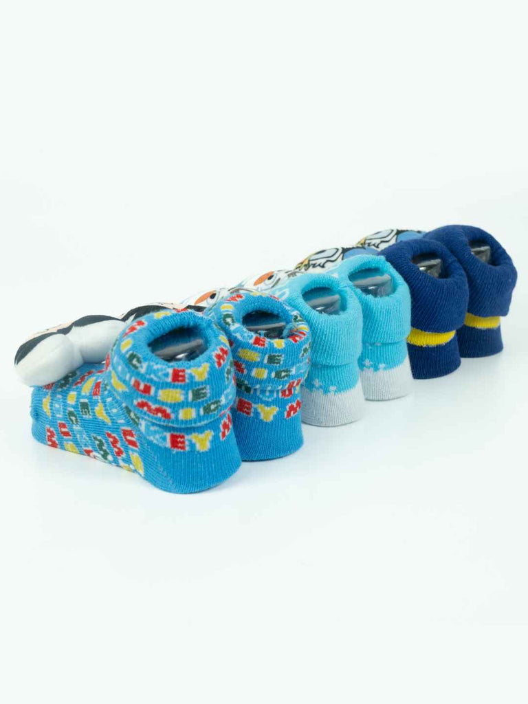 Yellow Bee Disney 3D Socks Combo – Mickey Mouse, Donald Duck & Olaf for Boys- Back View