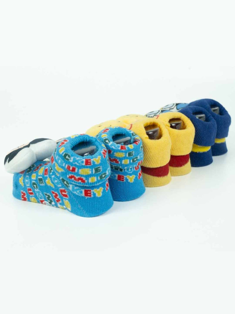 Yellow Bee Disney 3D Socks Combo – Mickey Mouse, Donald Duck & Winnie the Pooh for Boys- Back View