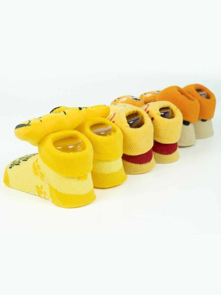 Yellow Bee Disney 3D Socks Set – Pooh, Tigger & Simba for Boys-Back View