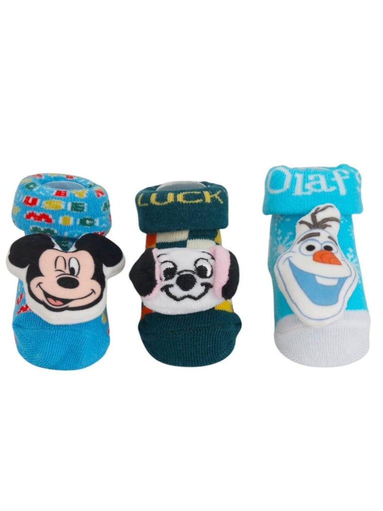 Disney_3D_Socks_Trio_for_Boys_Mickey_Mouse_101_Dalmatians_Lucky_Dog_and_Frozen_Olaf-_Front_View