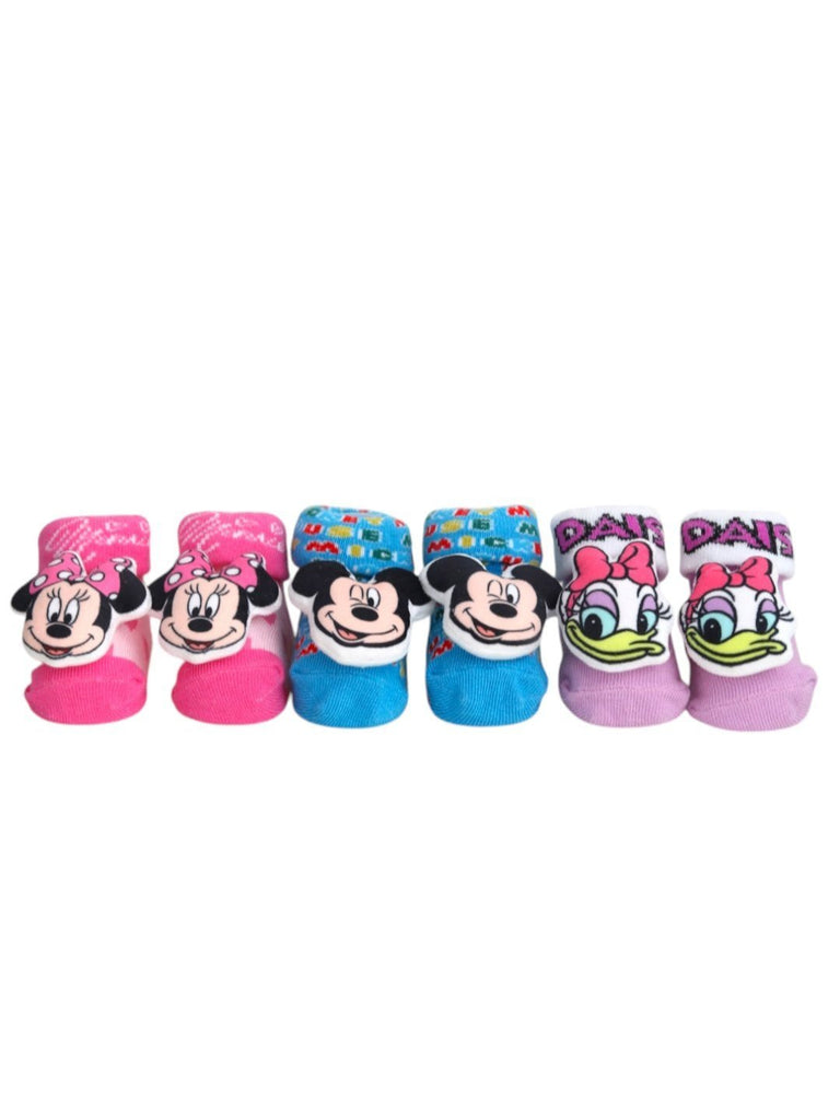 Yellow Bee Disney 3D Socks Trio – Mickey & Minnie Mouse and Daisy Duck - Front View