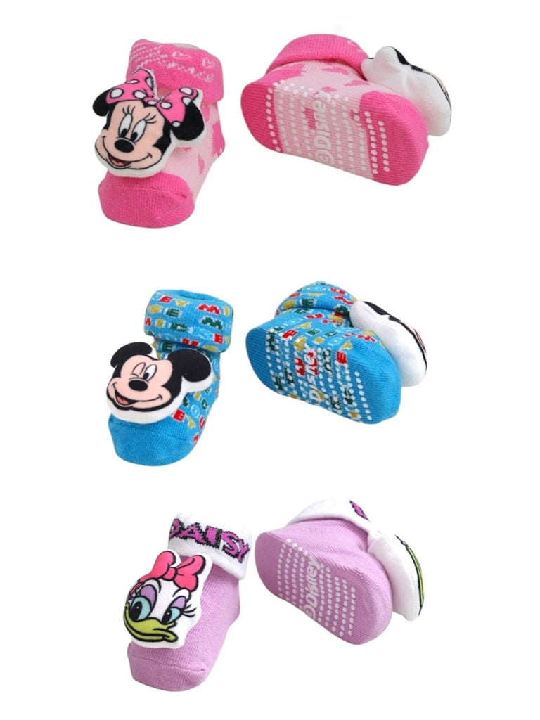 Disney_3D_Socks_Trio_Mickey_Minnie_Mouse_and_Daisy_Duck_For_Boys_Girls-_Front_Back_View