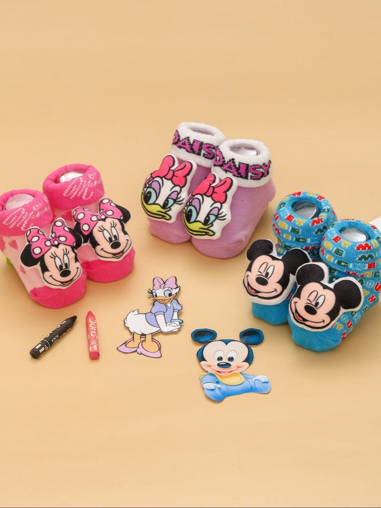 Yellow Bee Disney 3D Socks Trio – Mickey & Minnie Mouse and Daisy Duck - Creative View