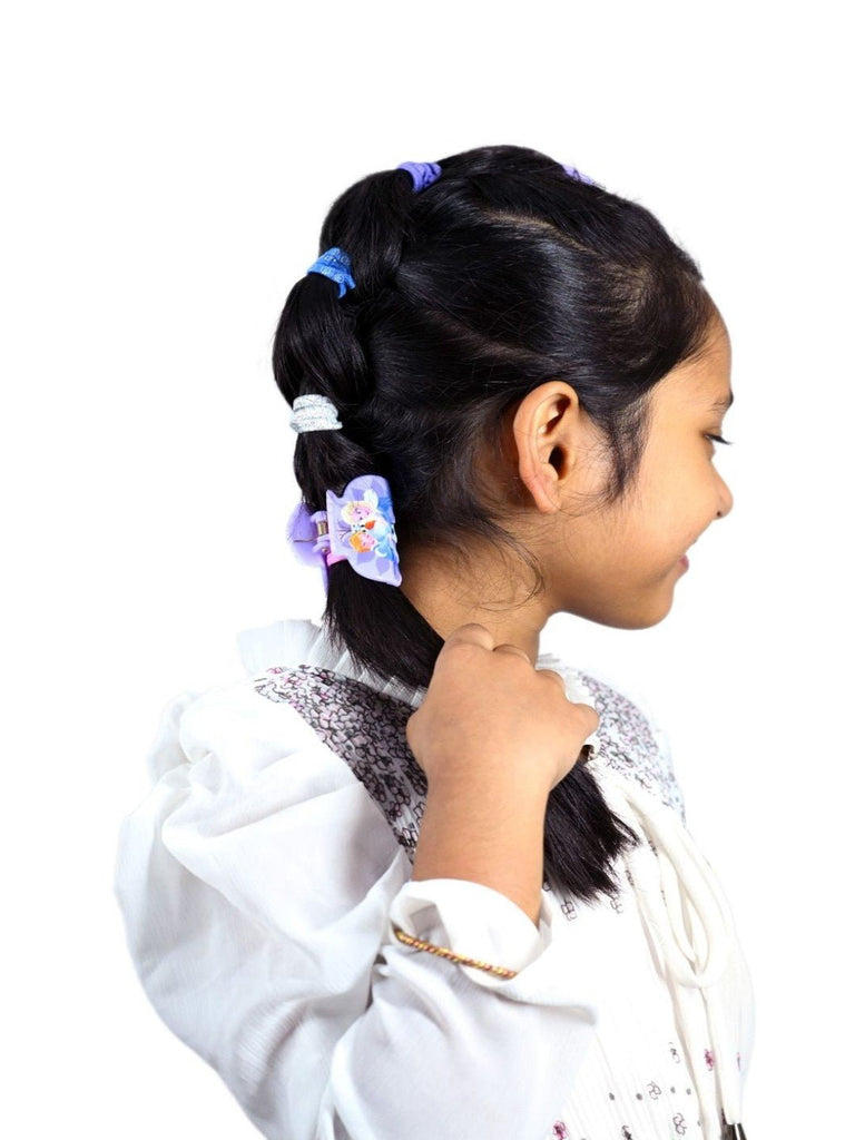 Yellow Bee Disney Frozen Hair Tie Set with Matching Clutcher -Model Images-4