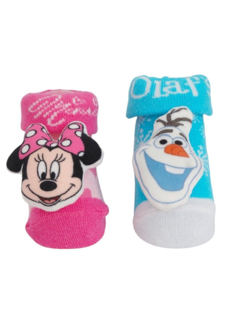 Disney_Minnie_Mouse_and_Frozen_Olaf_3D_Socks_Combo_For_Boys_Girls-_Single_Leg_View