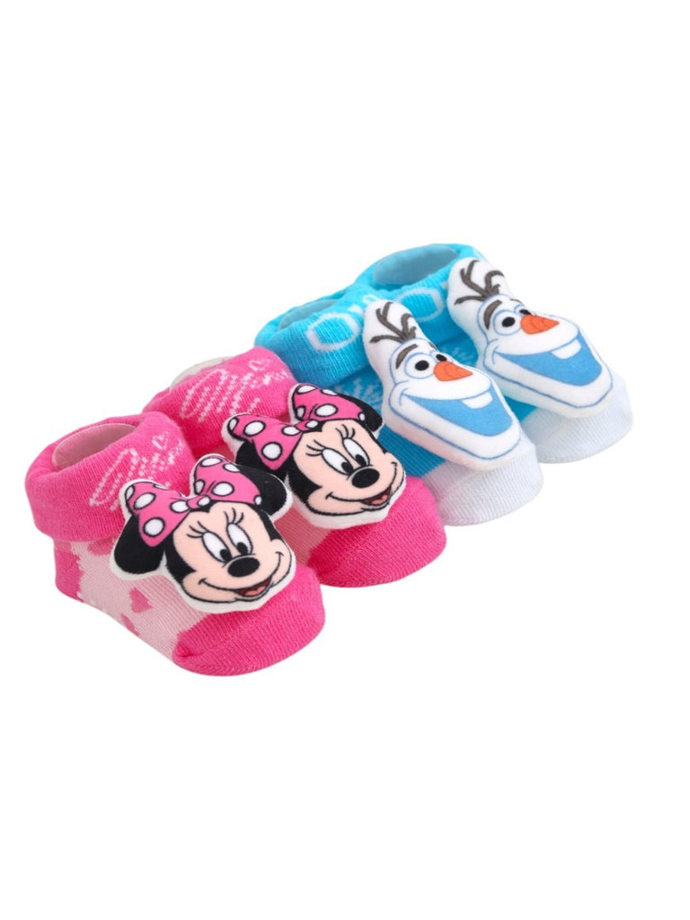 Yellow Bee Disney Minnie Mouse and Frozen Olaf 3D Socks Combo For Boys & Girls- Side View