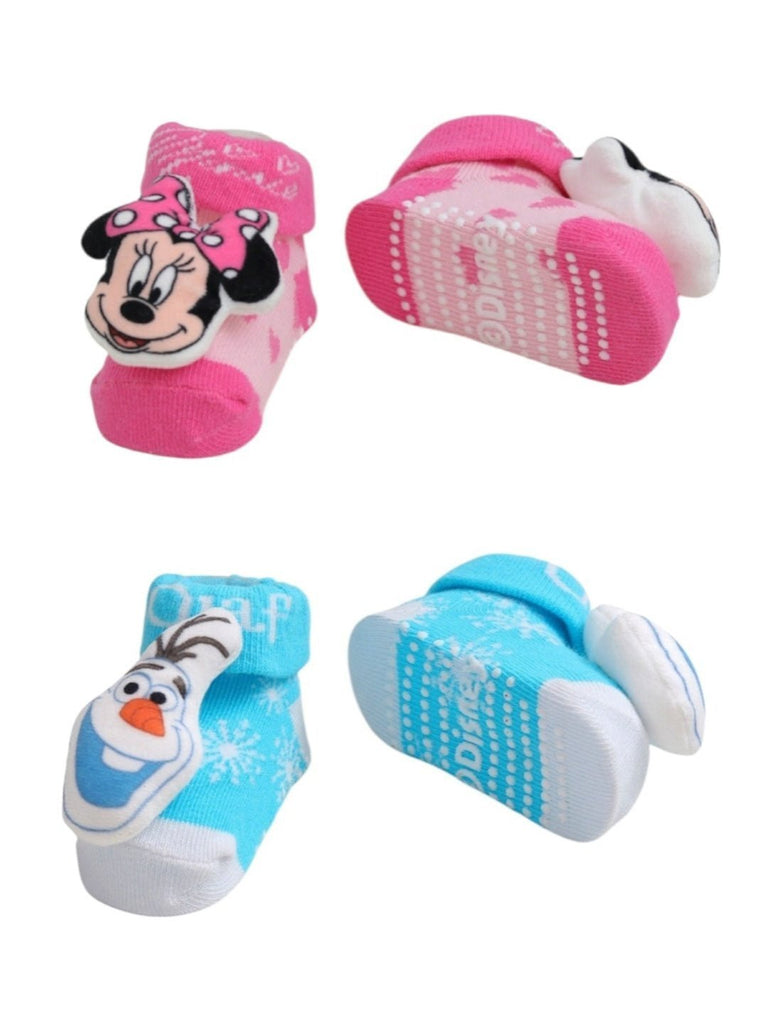 Disney_Minnie_Mouse_and_Frozen_Olaf_3D_Socks_Combo_For_Boys_Girls-_Front_Back_View