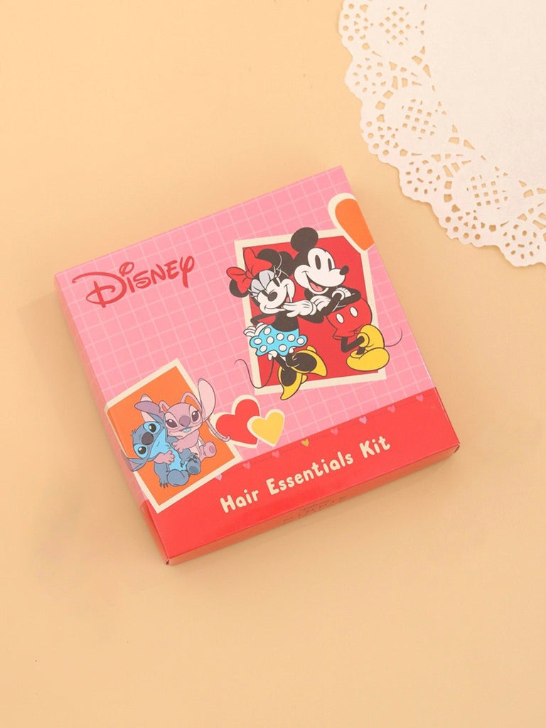 Yellow Bee Disney Minnie Mouse Hair Styling Set for Girls –  Bow Clips and Bands Red & Black-Back View