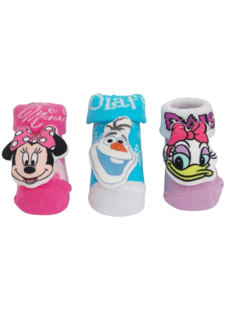 Disney_Trio_3D_Socks_Combo_Minnie_Mouse_Daisy_Duck_and_Frozen_Olaf_For_Girls_Boys-_Single_Leg_View