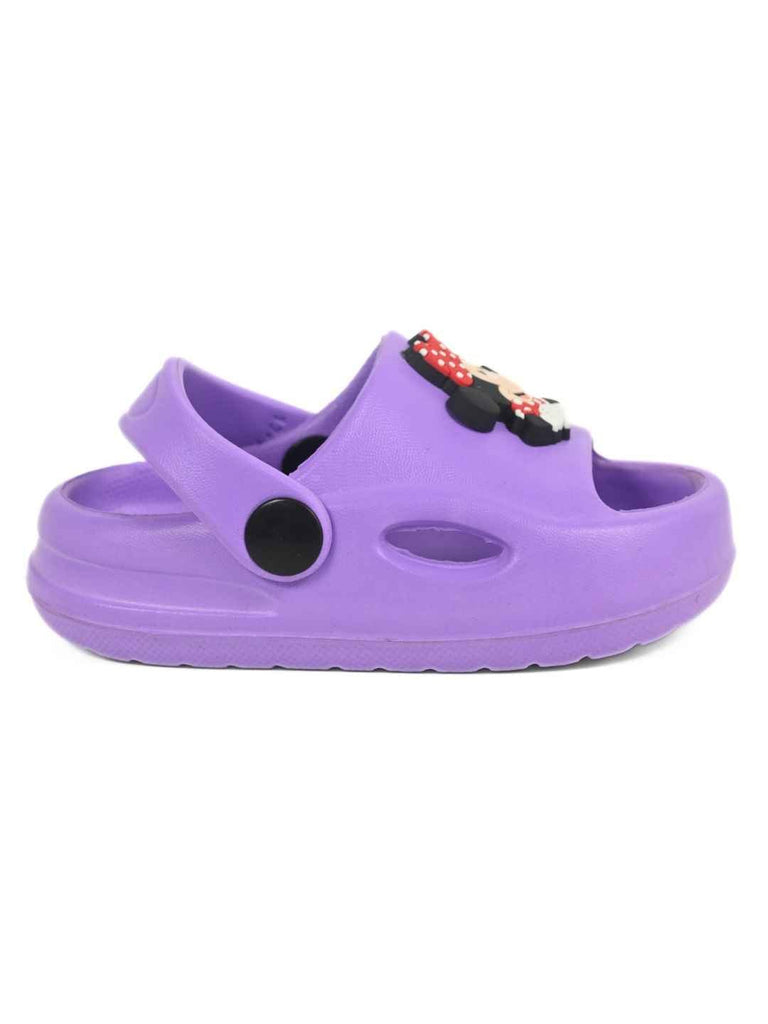 Yellow Bee Girl's Disney Charming Minnie Mouse Charms Sandals– Purple-Side View
