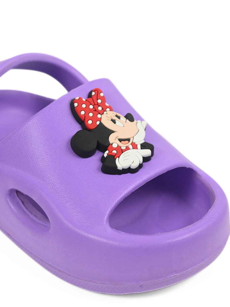 Yellow Bee Girl's Disney Charming Minnie Mouse Charms Sandals– Purple-Close up view