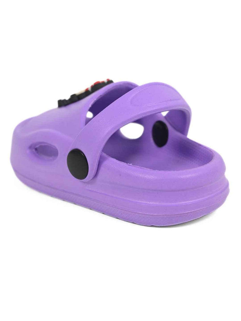 Yellow Bee Girl's Disney Charming Minnie Mouse Charms Sandals– Purple-Back View