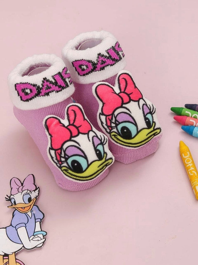 Yellow Bee Girls' Disney Daisy Duck 3D Socks creative view