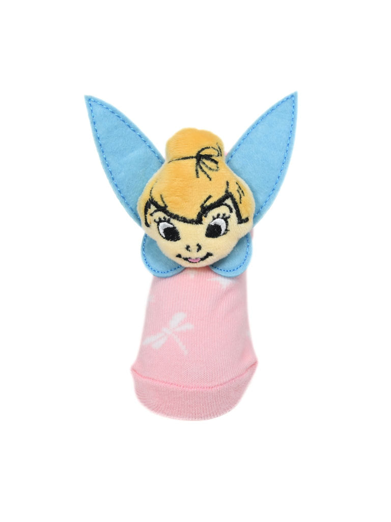 Yellow Bee Girl's Disney Fairy Tinker Bell Socks with Blue Wings - Pink Single View
