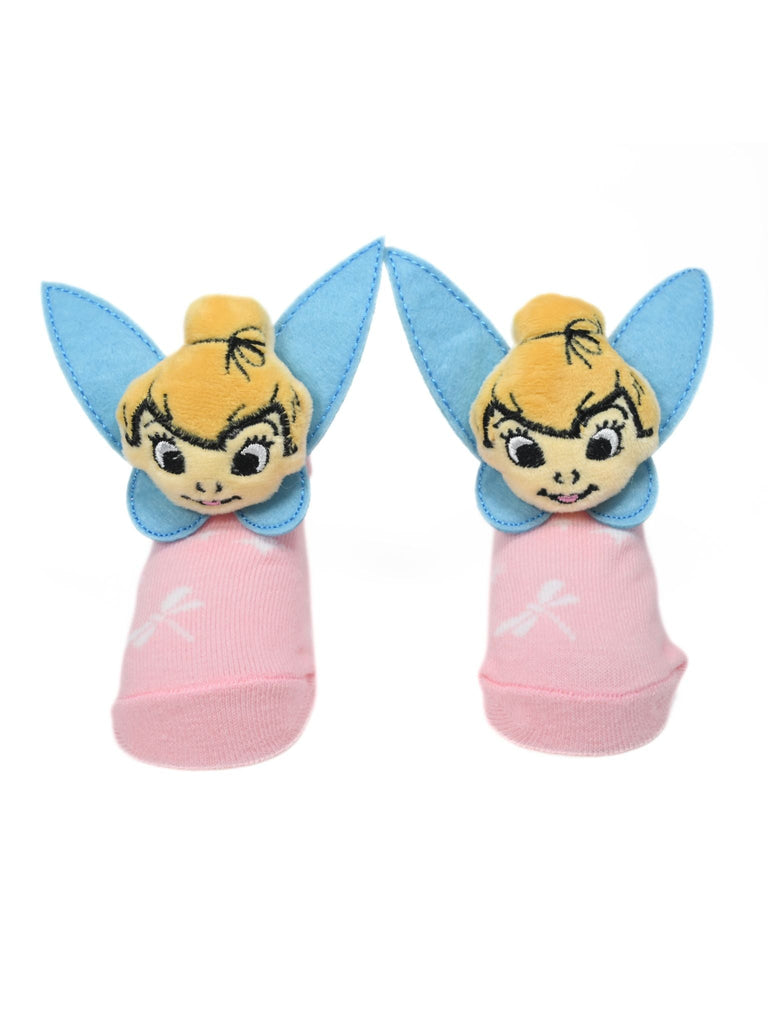 Yellow_Bee_Girl_s_Disney_Fairy_Tinker_Bell_Socks_with_Blue_Wings-_Pink_-_Front View