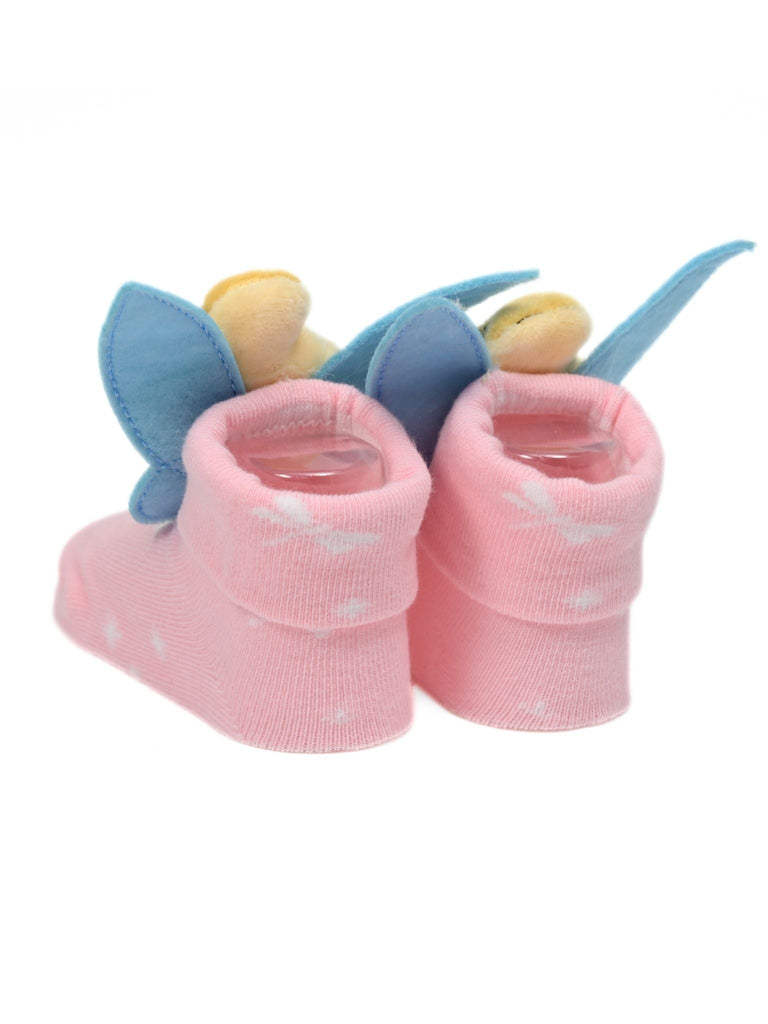 Yellow_Bee_Girl_s_Disney_Fairy_Tinker_Bell_Socks_with_Blue_Wings-_Pink_-_Back View