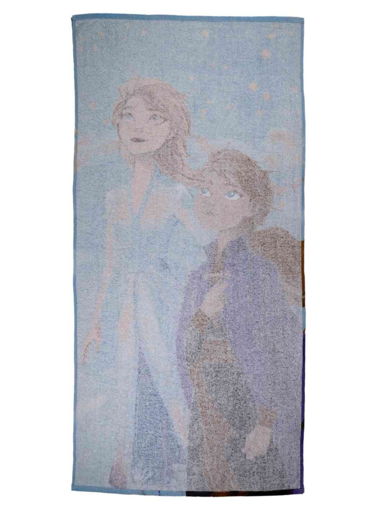 Yellow Bee Girl's Disney Frozen Elsa & Anna Bath Towel With Adventure Design (300 GSM) - Multi, 28Inches X 58 Inches- Back View