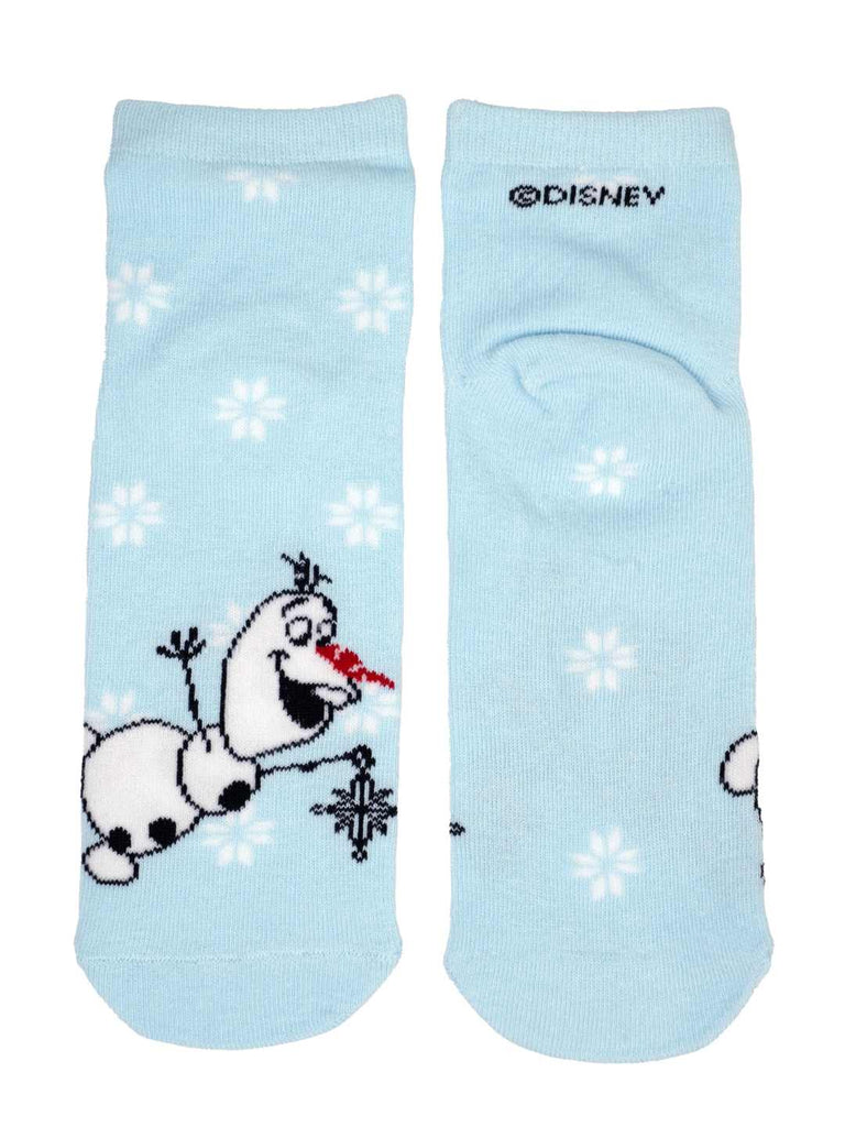 Yellow bee Girl's Disney Frozen Elsa, Anna & Olaf Design Cotton Socks -Multi- Blue