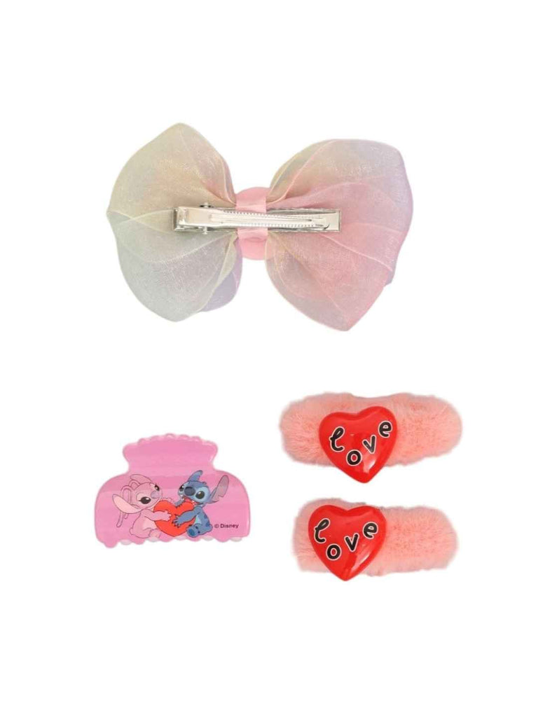 Yellow Bee Girls’ Disney Stitch Hair Accessory Gift Sets – 4 Pieces, Multi- Back View