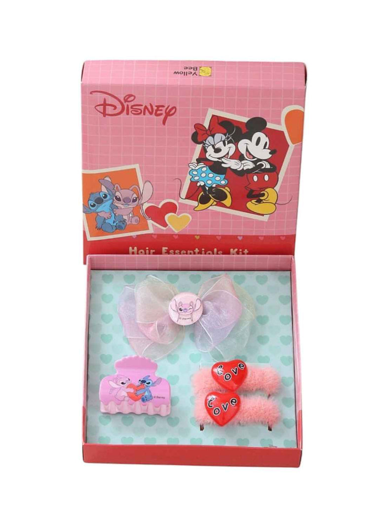 Yellow Bee Girls’ Disney Stitch Hair Accessory Gift Sets – 4 Pieces, Multi- Front View